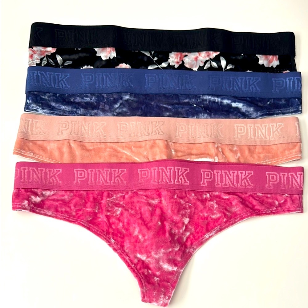 Victoria’s Secret PINK Discontinued Velvet,SheerThong Back,NWT Sz Lg